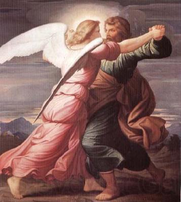 STEINLE, Edward Jakob von Jacob Wrestling with the Angel France oil painting art